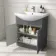 Capri Slate Grey Combination Vanity Basin and Houston Toilet 1350mm - Chrome Handles