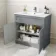 Milos Fog Grey Basin Vanity 800mm - Chrome Handles