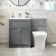 Milos Fog Grey Combination Vanity Basin and Houston Toilet 1100mm - Chrome Handles