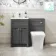 Milos Slate Grey Combination Vanity Basin and Houston Toilet 1000mm - Chrome Handles