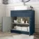 Milos Navy Blue Vanity with Troy Basin 800mm - Brushed Handles