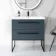 Elba Inky Blue Wall Hung Basin Drawer Vanity 800mm with Matt Black Stand