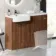 Sicily Fluted Black Walnut Basin Vanity and Back To Wall Toilet Unit 1200mm (Excludes Toilet) - Chrome Handles - Left Handed