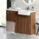 Sicily Fluted Black Walnut Basin Vanity and Back To Wall Toilet Unit 1200mm (Excludes Toilet) - Chrome Handles - Right Handed