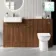 Sicily Fluted Black Walnut Combination Vanity Basin and Aruba Toilet 1500mm - Chrome Handles