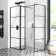 Munich Matt Black Grid 8mm Walk In Shower Enclosure 800mm & 700mm Glass with Pivotal Return Panel