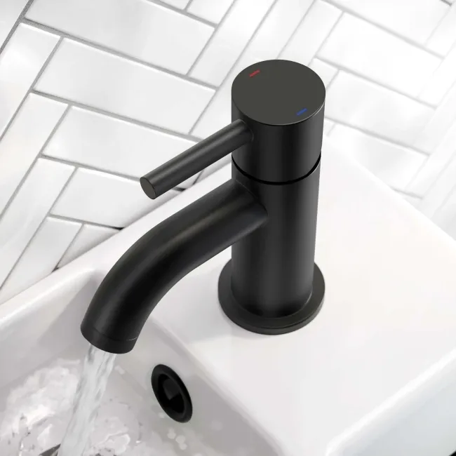 Trent Matt Black Cloakroom Basin Mixer Tap