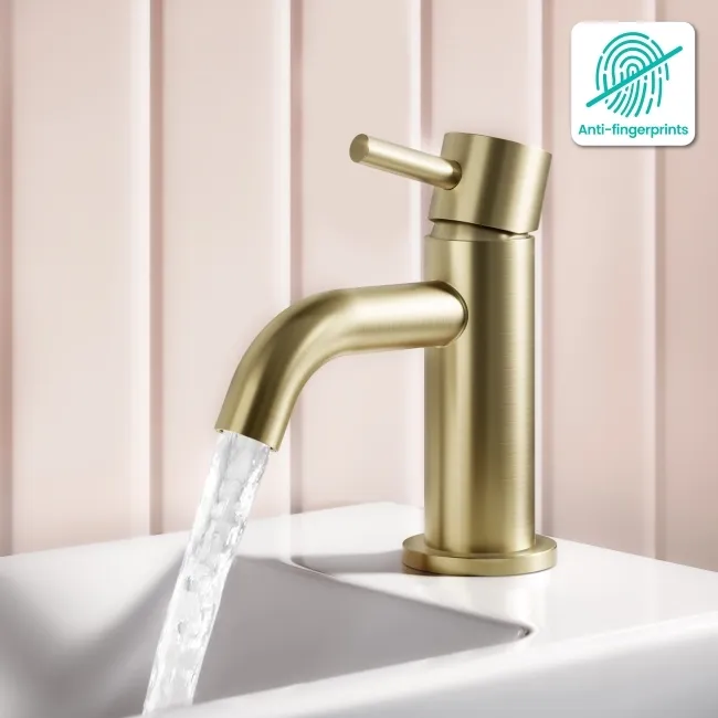 Selma Brushed Brass Cloakroom Basin Mixer Tap