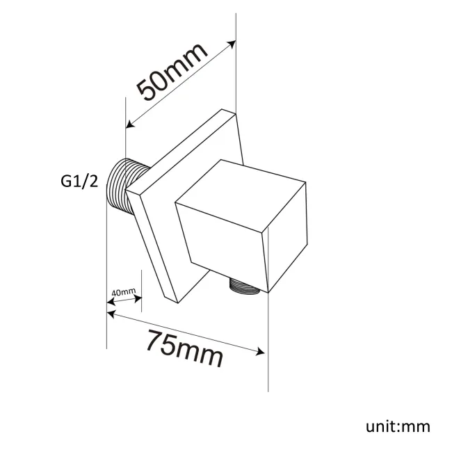 Chrome Square Shower Outlet