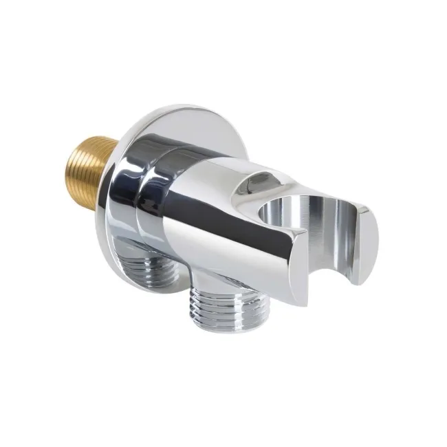 Chrome Round Shower Outlet with Bracket
