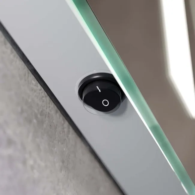 Emielia Battery Operated Illuminated LED Cloakroom Mirror 600x400mm