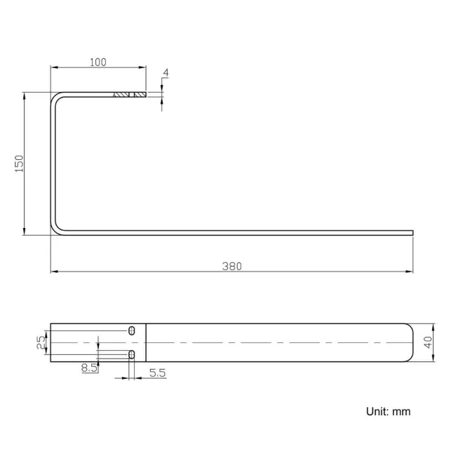 Chrome Towel Hanger 380mm for Double Flat Panel Radiator