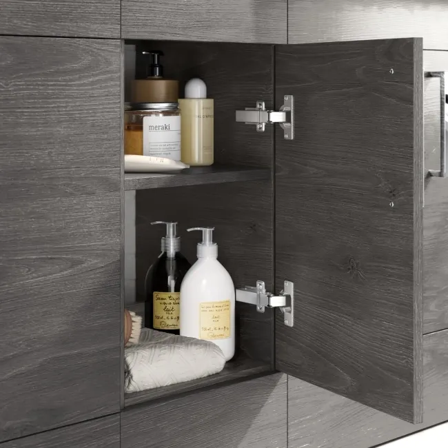 Harper Charcoal Elm Combination Vanity Basin and Aruba Toilet 1500mm