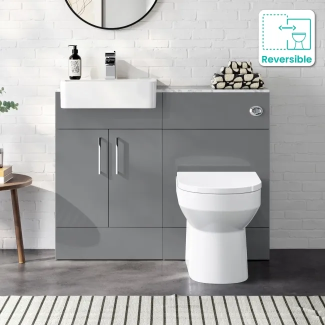 Harper Stone Grey Combination Vanity Basin with Marble Top & Miami Toilet 1000mm