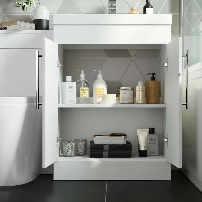 Avon Gloss White Combination Vanity Basin and Boston Toilet 1100mm