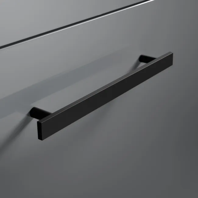 Avon Stone Grey Combination Basin Drawer and Boston Toilet 1100mm - Black Accents - Right Handed