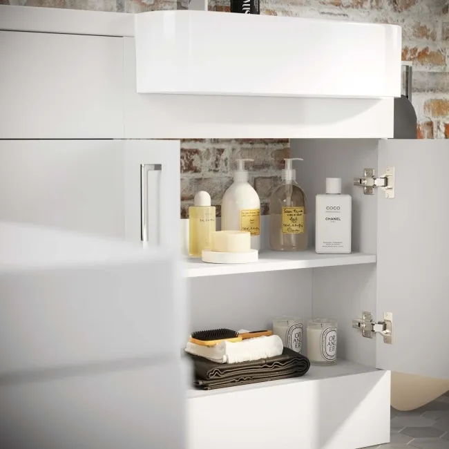 Harper Gloss White Combination Vanity Basin and Boston Toilet 1200mm - Right Handed