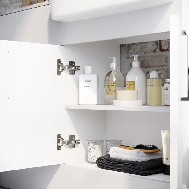 Harper Gloss White Combination Vanity Basin with Marble Top & Boston Toilet 1500mm