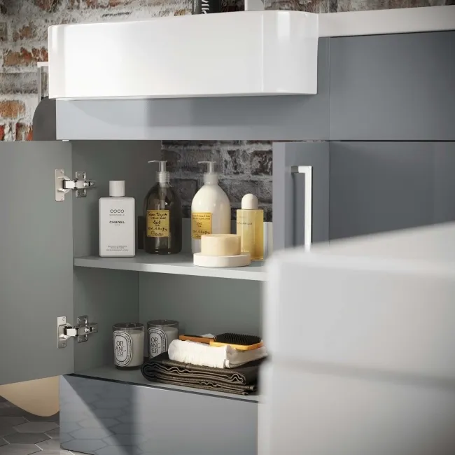 Harper Stone Grey Combination Vanity Basin and Boston Toilet 1200mm - Left Handed