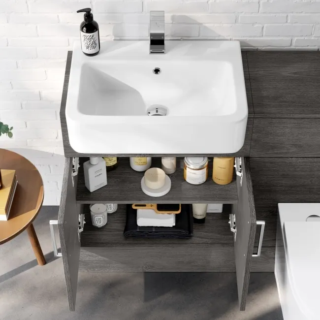 Harper Charcoal Elm Combination Vanity Basin and Boston Toilet 1200mm