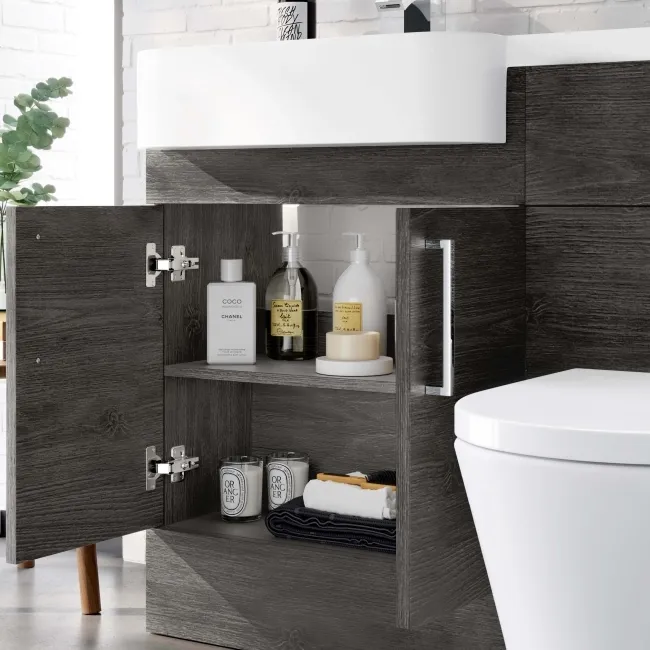 Harper Charcoal Elm Combination Vanity Basin and Boston Toilet 1200mm - Left Handed