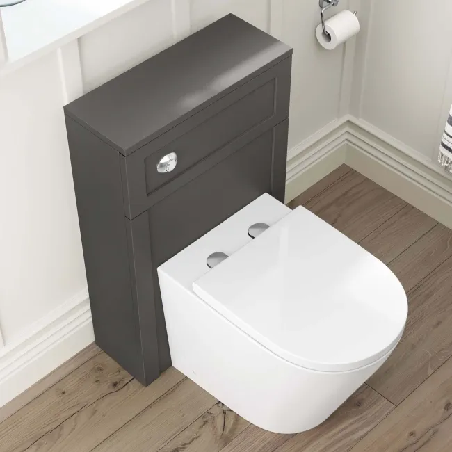 Bermuda Graphite Grey Combination Vanity Basin and Boston Toilet 1100mm