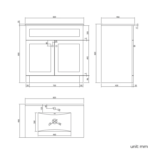 Milos Fog Grey Combination Vanity Basin and Houston Toilet 1300mm - Chrome Handles