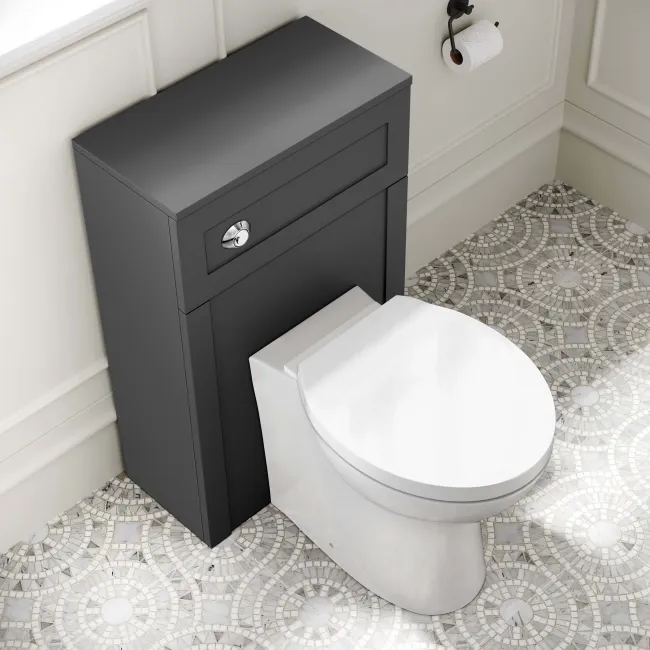 Milos Slate Grey Combination Vanity Basin and Austin Toilet 1300mm - Chrome Handles