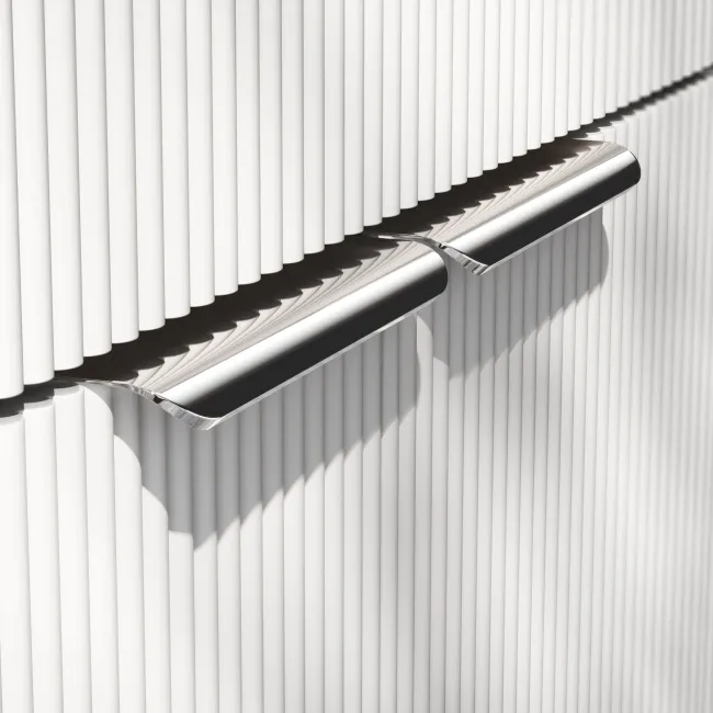 Havana Fluted Coastal White Basin Vanity 800mm - Chrome Handles