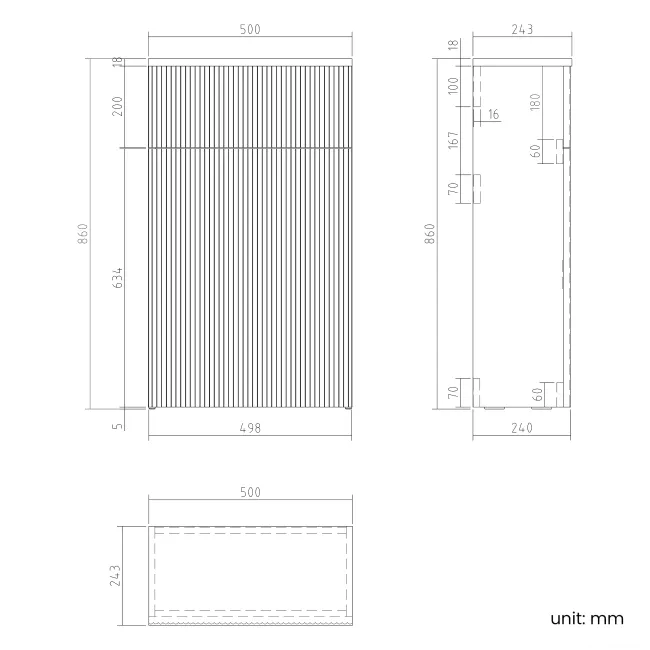 Sicily Fluted Coastal White Vanity and Back To Wall Toilet Unit 1000mm (Excludes Toilet) - Black Accents