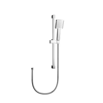 Chrome Square Shower and Sliding Riser Set