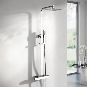 Chrome Square Thermostatic Shower