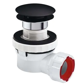 Wirquin Matt Black Dome Nano 6.7 Quick Clac All In One Basin Waste & Trap