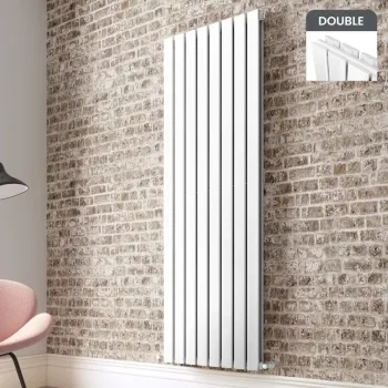 Faro White Double Flat Panel Vertical Radiator 1800x560mm
