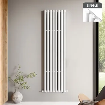 Marbella White Single Oval Panel Radiator 1800x480mm