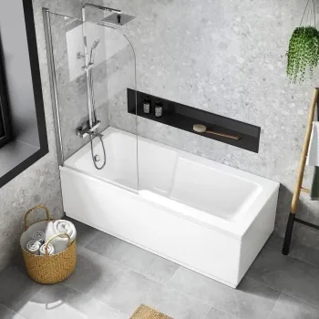 Dover 1700x750 Keyhole Shower Bath & 6mm Easy Clean Screen