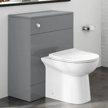 Harper Stone Grey Back To Wall Unit and Aruba Toilet