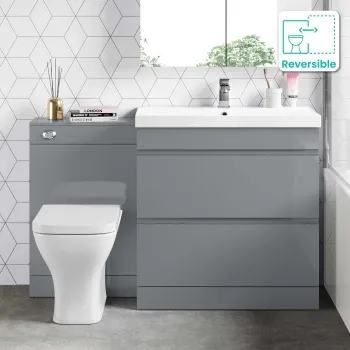 Trent Stone Grey Combination Basin Drawer and Atlanta Toilet 1300mm