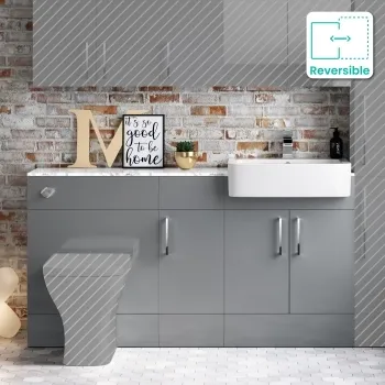 Harper Stone Grey Combination Vanity Basin with Marble Top 1500mm