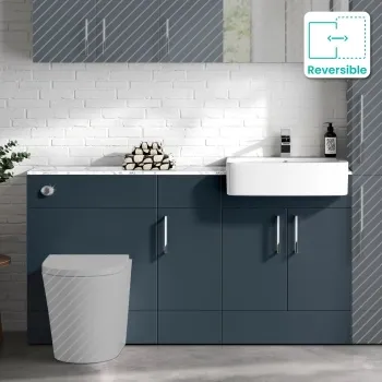 Harper Navy Blue Combination Vanity Basin with Marble Top 1500mm - Excludes Toilet