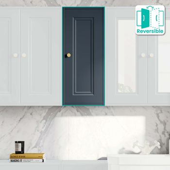 Inky Blue Wall Hung Cabinet 700x300mm - Gold Accents