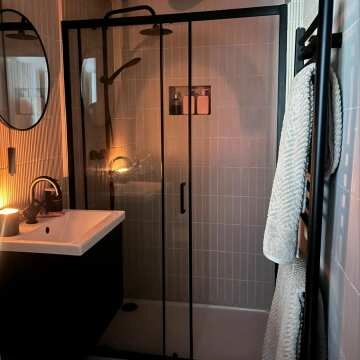 London Matt Black 6mm Sliding Shower Door 1200mm