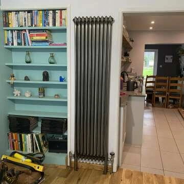 Athens Raw Metal Double Column Vertical Traditional Radiator 1800x470mm