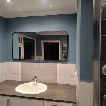 Essence Black Framed Rectangular Bathroom Mirror 600x1200mm