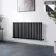Marbella Matt Black Single Oval Panel Radiator 600x1200mm