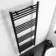 Barcelona Matt Black Straight Heated Towel Rail 1600x600mm
