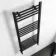 Barcelona Matt Black Straight Heated Towel Rail 1200x500mm