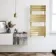 Santorini Brushed Brass Flat Panel Heated Towel Rail 1200x600mm