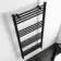 Barcelona Matt Black Straight Heated Towel Rail 1400x600mm