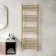 Barcelona Brushed Brass Straight Heated Towel Rail 1600x600mm